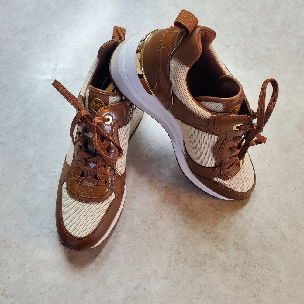 Michael Kors Brown and Cream Athletic Shoes